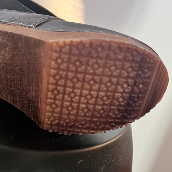 Sandgrens Suede Leather Clog Mules Navy Blue Wooden Platform Slip-On 37 EU NWOT - Picture 6 of 6